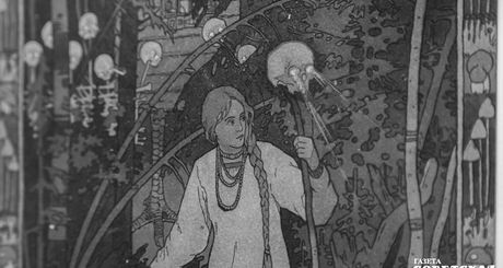 В каждой иллюстрации заключен большой смысл. «Если говорить о «Василисе», раньше детей в 14–15 лет отправляли в лес: мол, если вернется, значит он уже взрослый, готов к сложностям взрослой жизни. Мне нравится серия «Царь Салтан» — здесь есть параллели с японской гравюрой. Автор не только использует в своих работах русские орнаменты, он изучал и модерн, и японскую гравюру. Сама серия развивается как театральная постановка: что происходило, как развивалось и чем закончилось — все-таки град стоит и продолжает жить,» — рассказывает Олеся Погадаева. Фото: Андрей Заржецкий