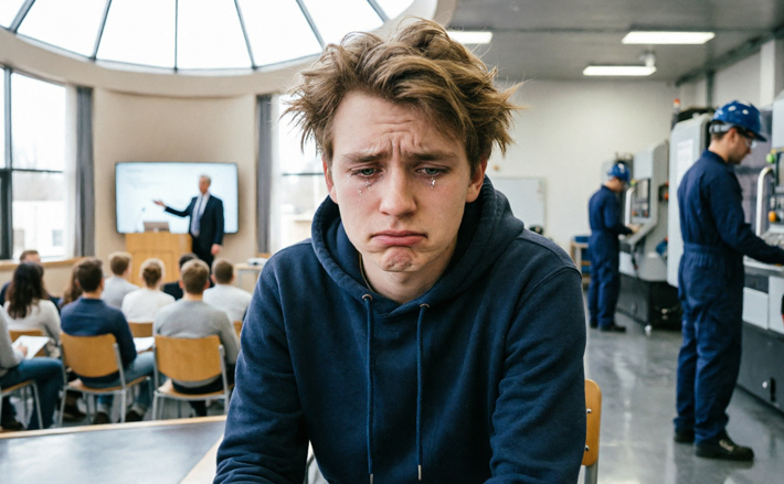 Куда пойти работать или учиться — вопрос всегда не простой. А как быть, если даже нет аттестата? Изображение сгенерировано нейросетью «Квен 3.5-плюс»