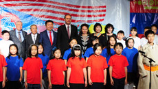 Новосибирская делегация в гостях  у монгольских школьников. Фото с сайта губернатора и правительства НСО