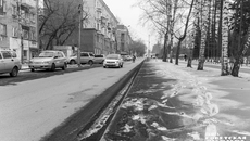 Вся грязь вместе реагентами предсказуемо ссыпается на газоны, после чего они предсказуемо «лысеют». Фото: Андрей Заржецкий